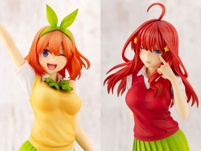 コトブキヤ、『五等分の花嫁』より中野四葉と中野五月のフィギュアを