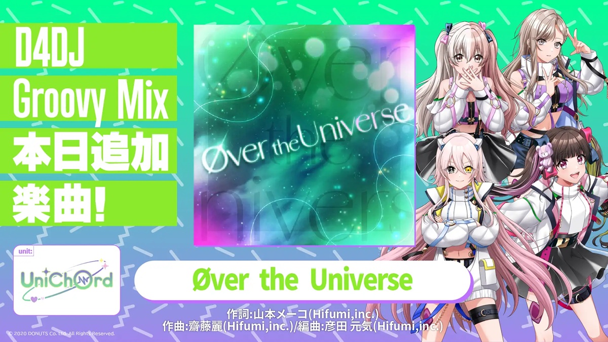DONUTS、D4DJ、UniChØrd 1st LIVE 「Øver the Universe」にて新曲の