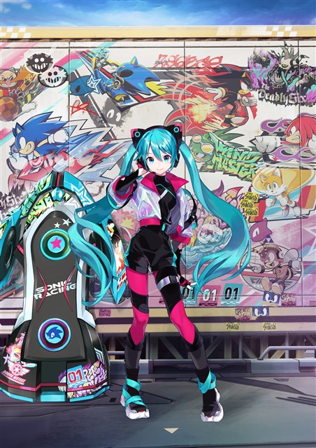 初音ミク　×　ソニックレーシング クロスワールド　コラボ　アクリルスタンド 初音ミク × ソニックレーシング コラボ アクリルスタンド クロス