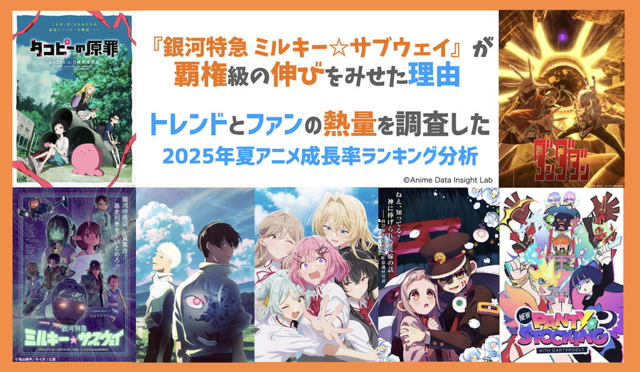 『銀河特急 ミルキー☆サブウェイ』が覇権級の伸びを見せた理由――「2025年夏アニメ成長率ランキング分析」を公開